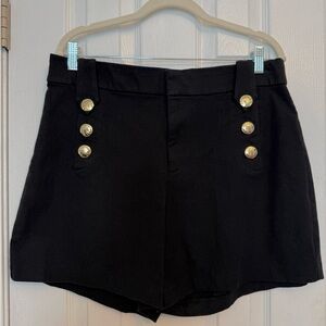 Lilly Pulitzer Black High Waist Shorts with Gold Buttons